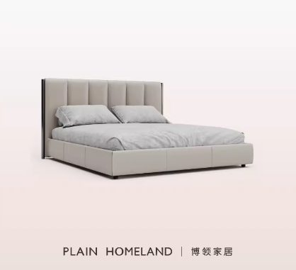 意式进口头层牛皮双人床