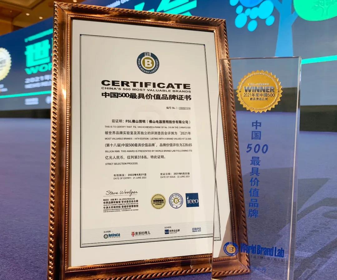 228.65亿！佛山照明连续16年入选中国500最具价值品牌榜单(图5)